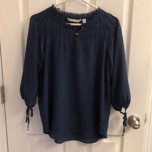 Teal blue blouse 3/4 sleeve
